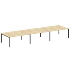 Metal System Рабочая станция на 6 мест на П-образном м/к БП.СМ-6.5 Акация Лорка/Металл Антрацит 5400