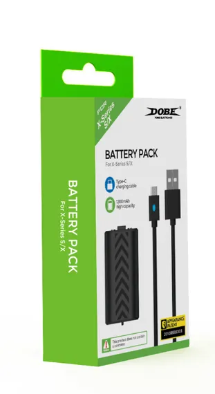 Xbox Series X/S Battery Pack + зарядный кабель Type-C, Black Dobe