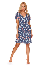 Оригинальная сорочка с лисами и кенгуру (Размер: XL) (Цвет: темно-синий)