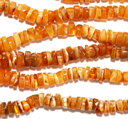 Бусы из цельного натурального янтаря "Пейзажные диски", длина 52 см