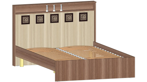 Кровать 2-х спальная Коста-Рика 1400 Ясень Шимо комбинированный