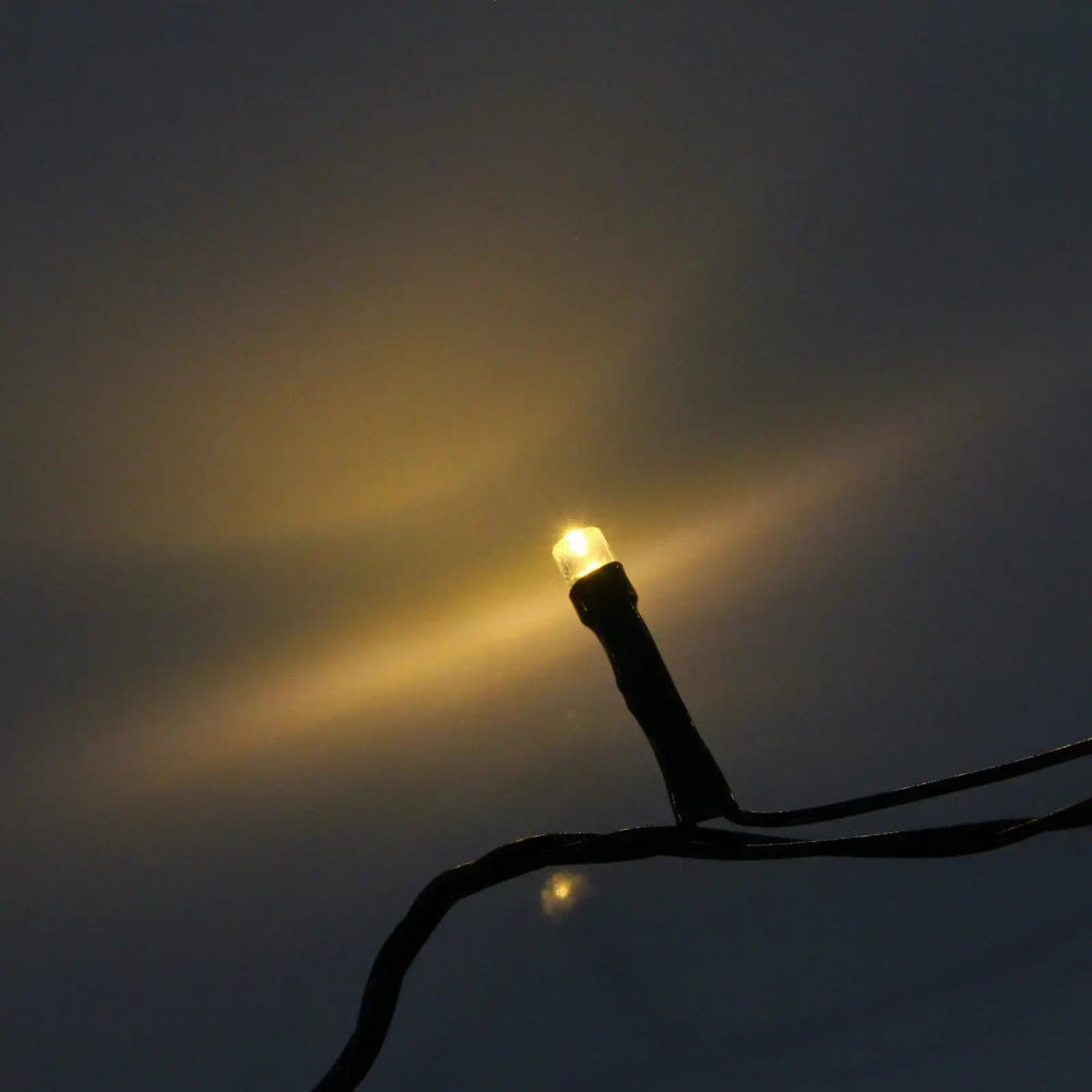 Гирлянда для дома 1,5м 12 ламп LED зелёный пров.,8 реж, IP-20, Теплый белый