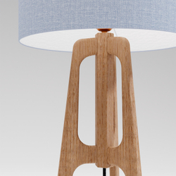 Детали основания из натурального ясеня и льняного абажура макро