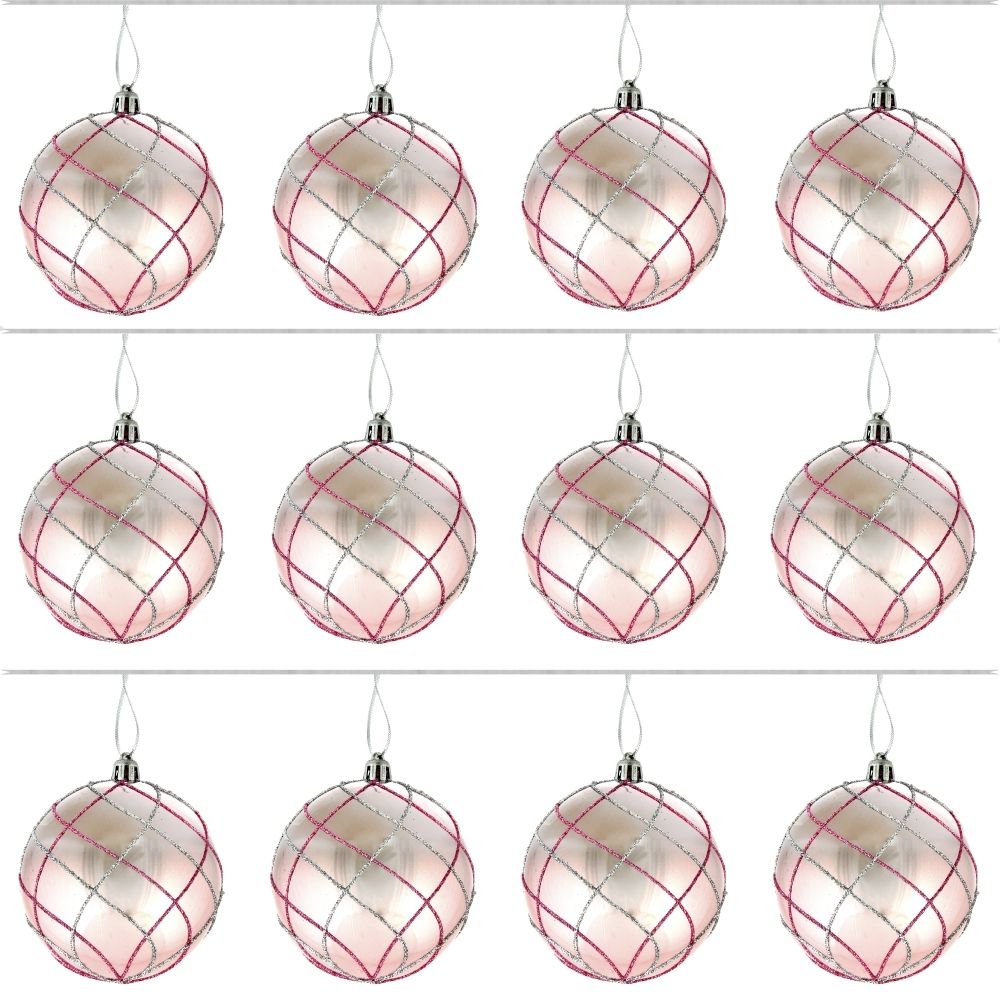 GAEM Набор из 12шт Украшение новогоднее Шар "Алмазная сетка", D 8 см, L35 W27 H9 см