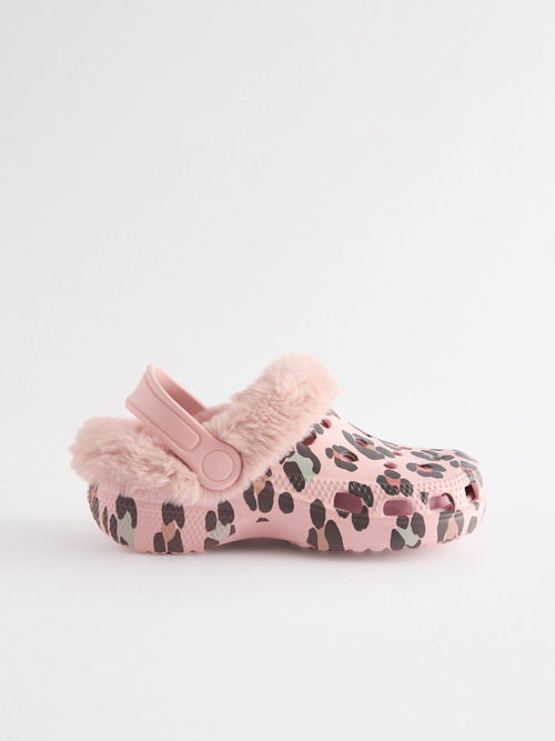 Сабо с искусственным мехом для девочки Next Q91-801, Розовый, Коричневый