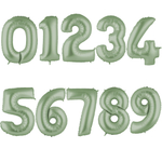 Фольгированные цифры, сатин, в оливковом цвете, 102 см