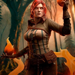Triss on fire - The Witcher