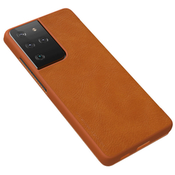 Кожаный чехол-книжка Nillkin Leather Qin для Samsung Galaxy S21 Ultra