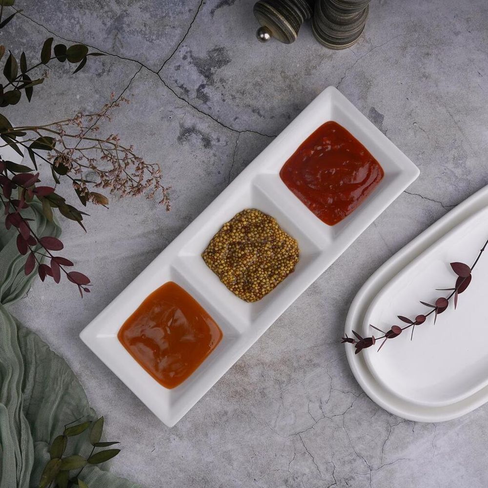 Менажница 30,8*11 см h2,5 см 3 отделения белая фарфор NEW P.L. Proff Cuisine [6]