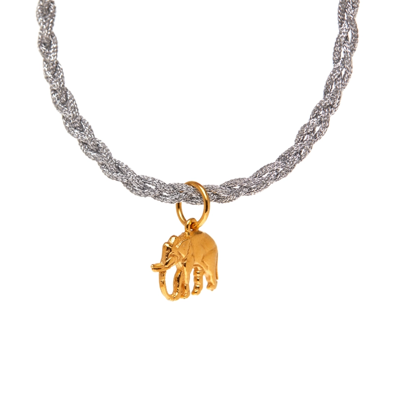 Браслет Мини Металлический Слон – Серебро