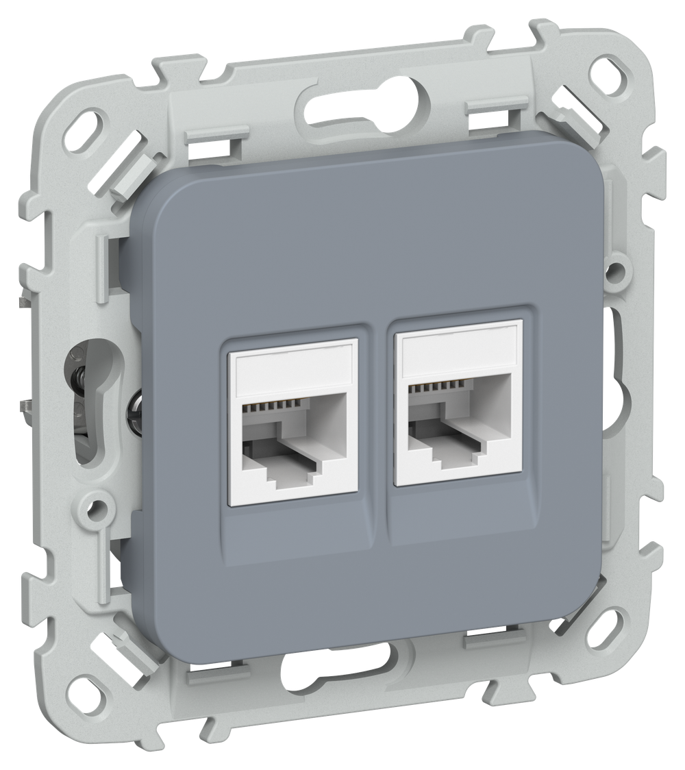 FLITE Розетка 2-местная RJ45/RJ11 категория 5Е/3 UTP РКТ5е/3-2-0-ФлМ маренго IEK