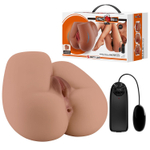 Мастурбатор-полуторс Bernace с вибрацией (Цвет: карамель (темно-бежевый))