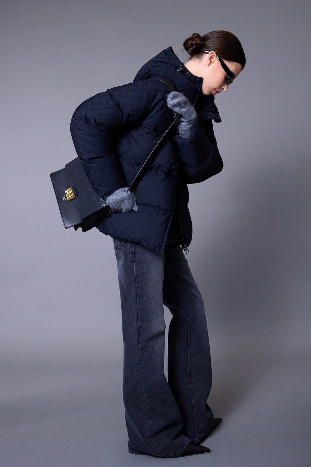 Куртка черная зимняя LOGO NET BLACK