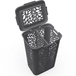 Корзина для белья с разделителем Leaves 60л 440х635мм (серый) (комплект 4 шт)