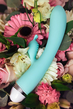 Мятный вибратор-кролик 22см ToyFa Flovetta Iris 457702