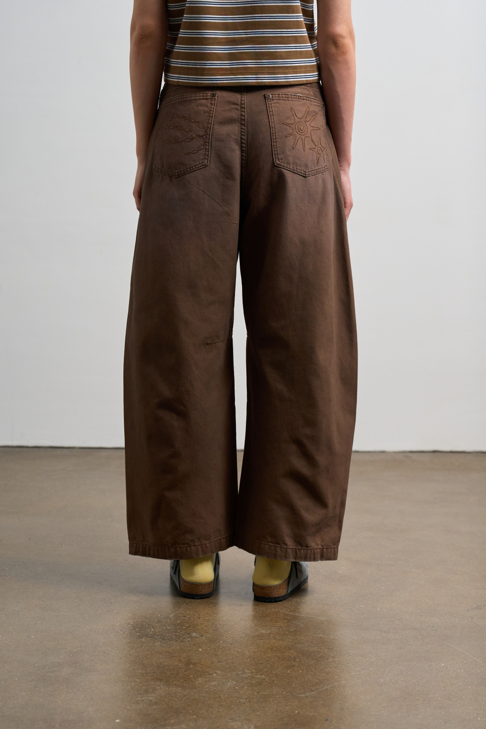 Брюки Nothomme Monterest Retro Washed Curved Blade Wide-Leg Pants "Dark Brown" Women's