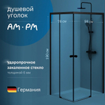 Душевой уголок AM.PM X-Joy 100х80 W94G-403-10080-BТ профиль Черный матовый стекло прозрачное