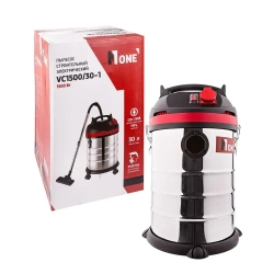 Строительный пылесос NUMBER ONE VC1500/30-1 30л, 1500Вт, 3м шланг, пылесборник.