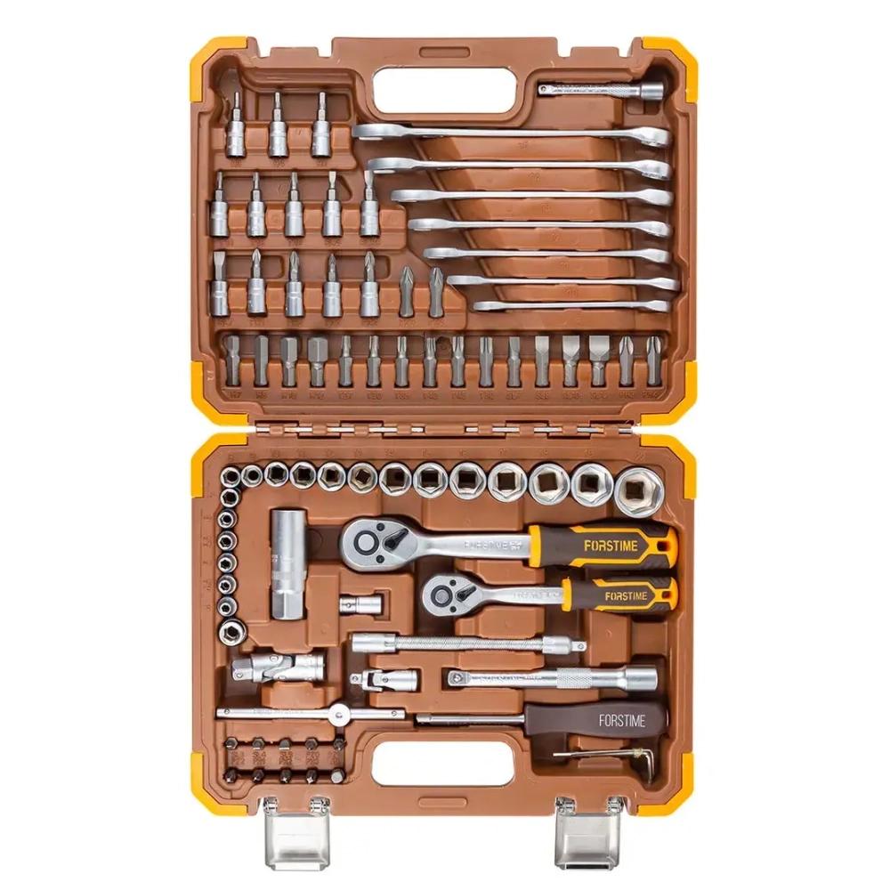 Набор инструментов 82 пр. 1/4''3/8''(6гр.)(4-22мм) FORSTIME FT-4821-5DS-м