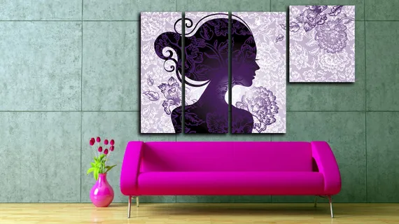 Модульная картина "Силуэт девушки"