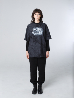 Футболка с набойкой "Райтер". Черно-серая