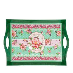 Поднос сервировочный "Цветочные кружева" 35,5*26,5*6см. (полимерные материалы)