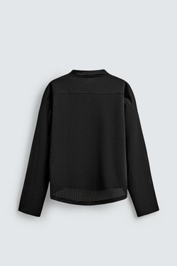 ZARA ФУТБОЛКА СВОБОДНОГО КРОЯ, ЧЕРНЫЙ