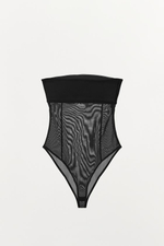 БОДИ С КОНТРАСТНЫМ ТЮЛЕВЫМ БАНДАЖОМ - ZARA