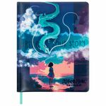 Дневник 1-11 класс 48 л., кожзам (твердая с поролоном), печать, цветной блок, BRAUBERG, "Story", 106951