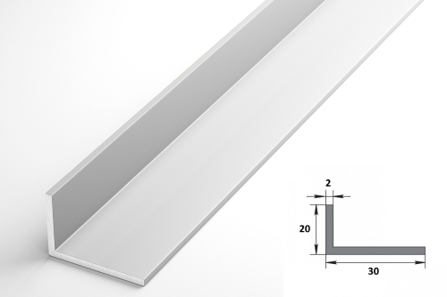 Профиль уголок Лука 30*20*2 Уп 11.2000.501л серебро