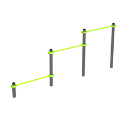W247 Воркаут Тройной каскад турников для отжиманий и подтягиваний ZAVODSPORTA