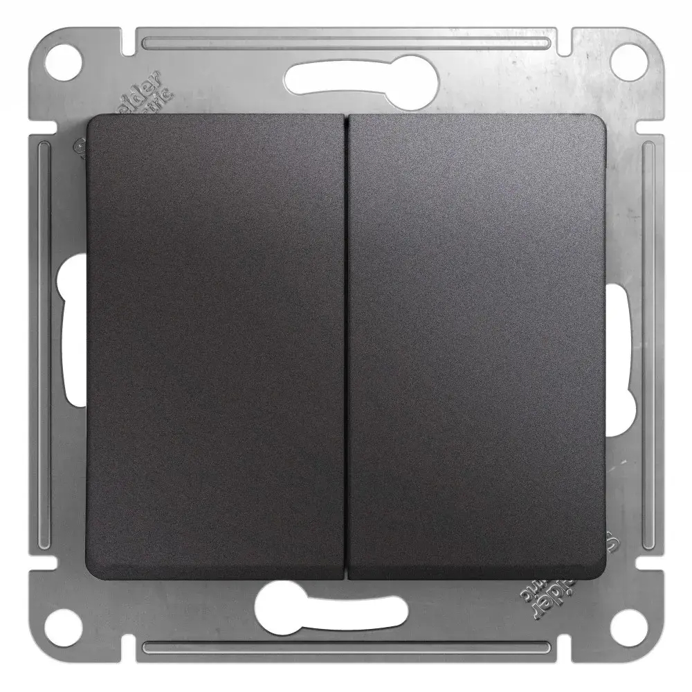 GLOSSA 2-клавишный ВЫКЛЮЧАТЕЛЬ, сх.5, 10AX, механизм, ГРАФИТ