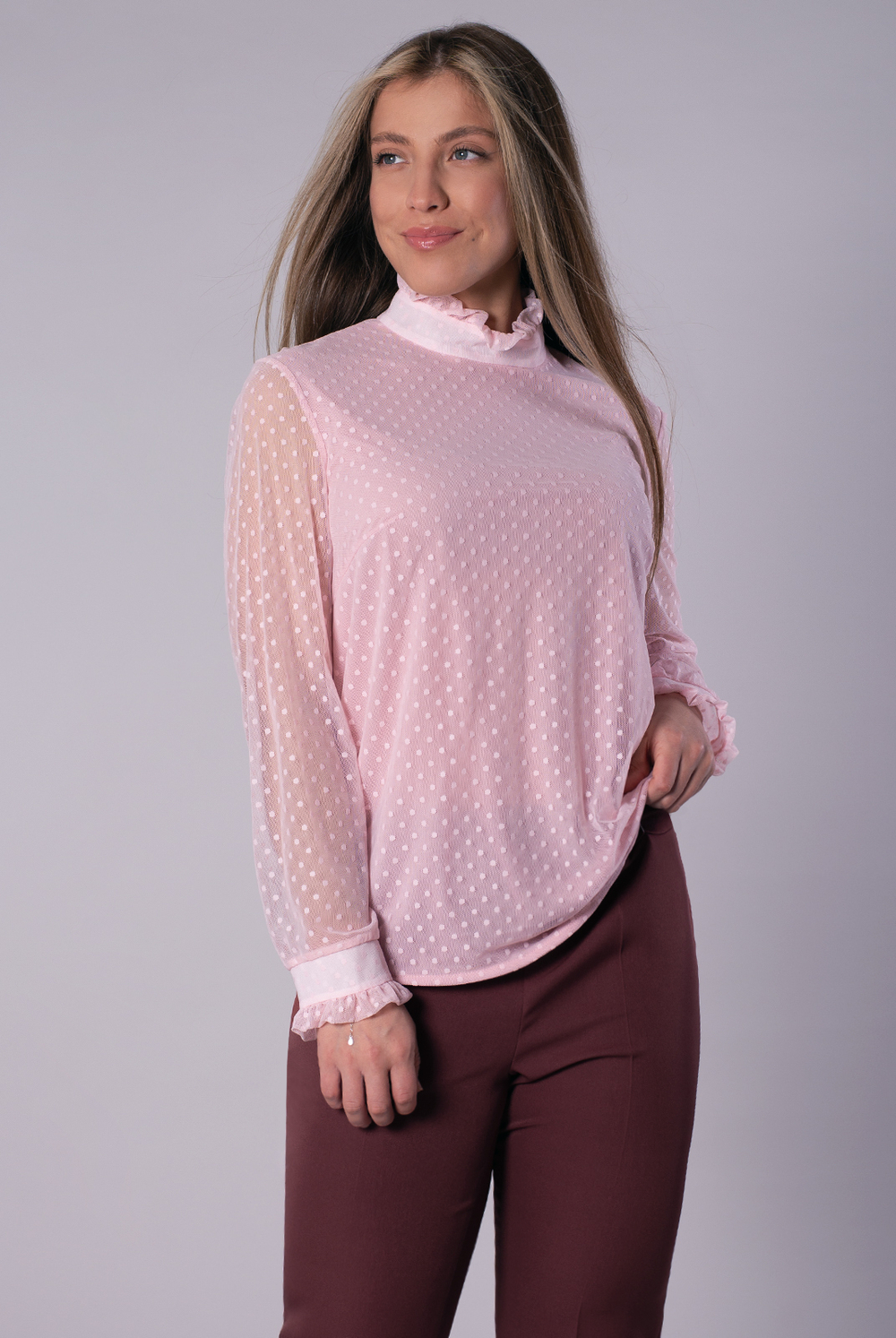 Блузка женская 2984ВЕА, горох #302Га092984ВЕА