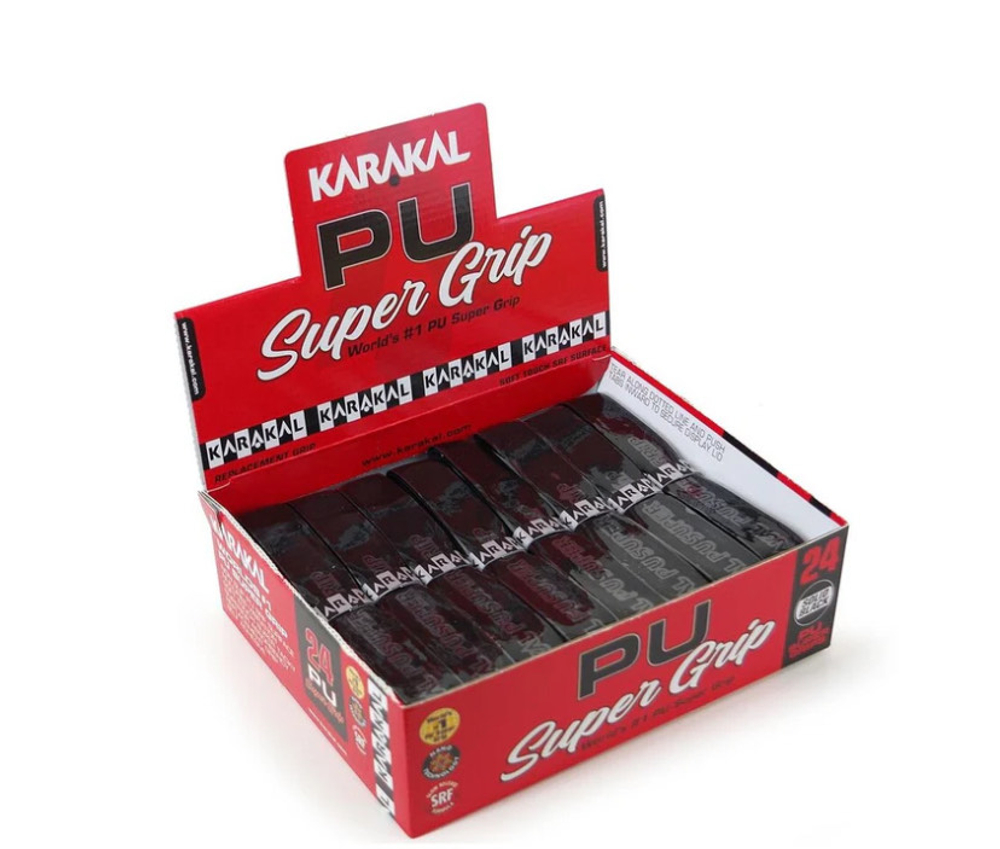 Karakal PU Super Grip Solid Black х24