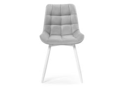 Стул на металлокаркасе Челси крутящийся велюр светло-серый / белый