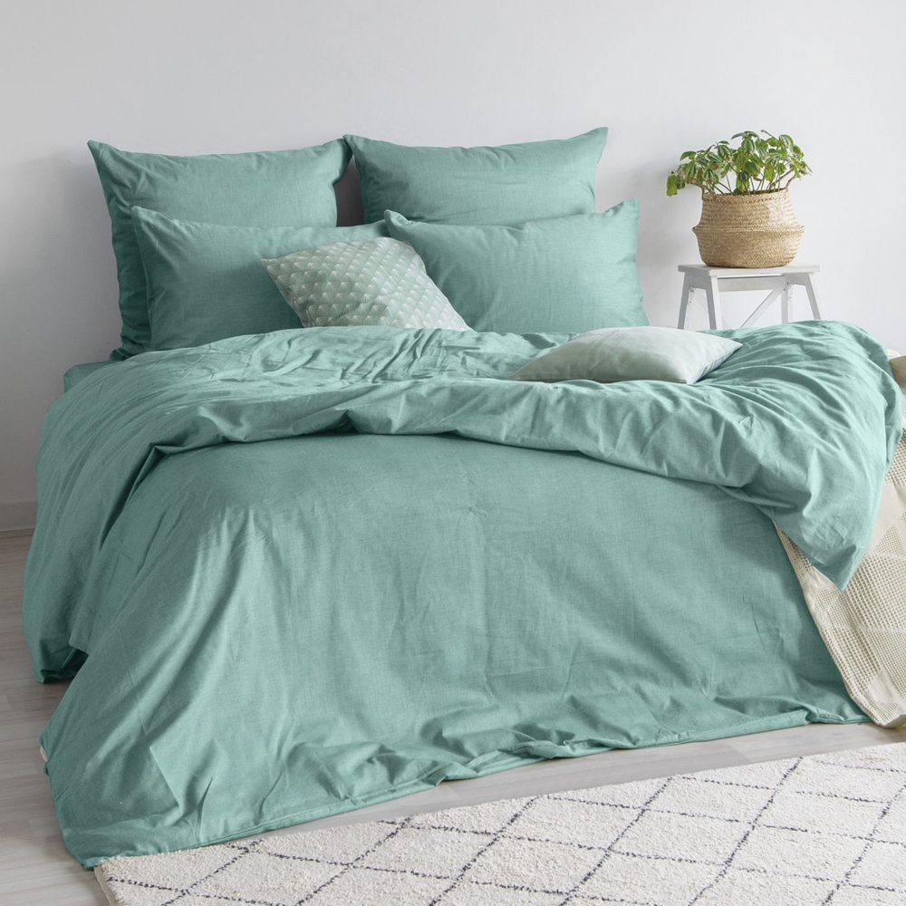 Комплект постельного белья Verossa Melange Emerald 1,5СП с наволочками 50х70