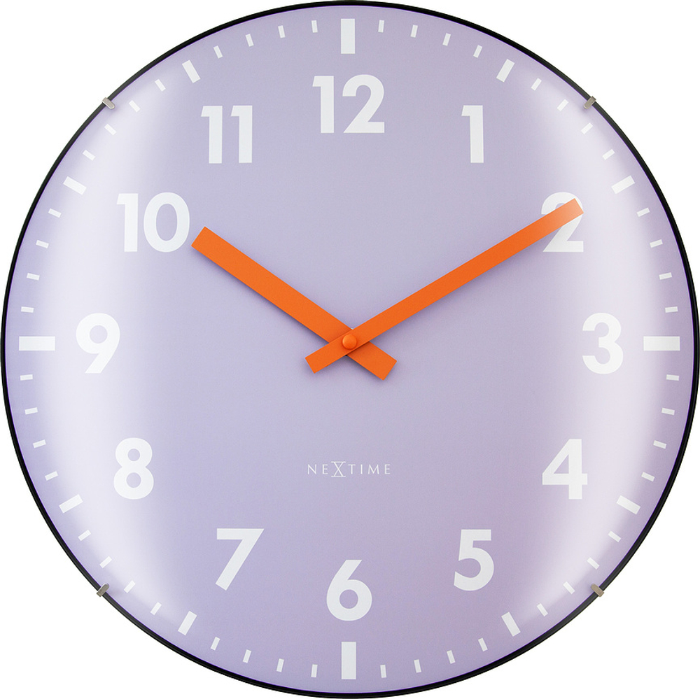 Настенные часы NeXtime Duomo, стекло, 35 см, фиолетовые