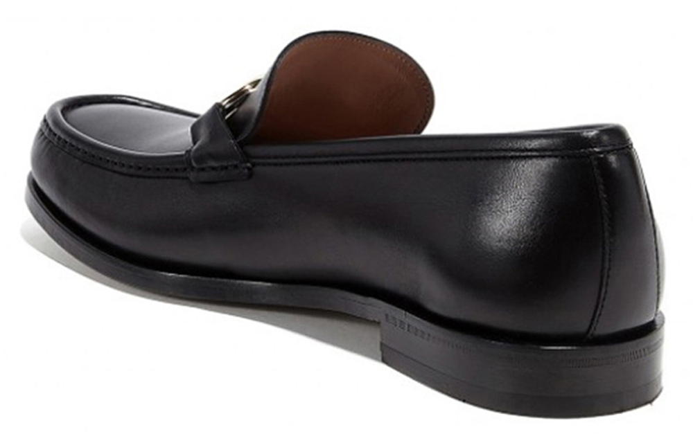 FERRAGAMO Leather Casual Shoes Men"s Black