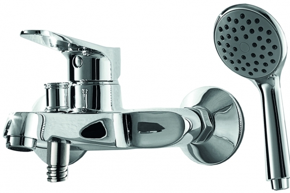 Смеситель для ванны с коротким изливом с аксессуарами Bravat Eco