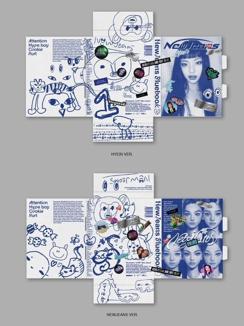Альбом NEWJEANS - NEW JEANS 1st EP Album BLUEBOOK 6 Version SET