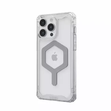 Чехол с поддержкой MAGSAFE Uag Plyo для iPhone 15 Pro MAX 6.7", цвет прозрачный/серебро (Ice/Silver)