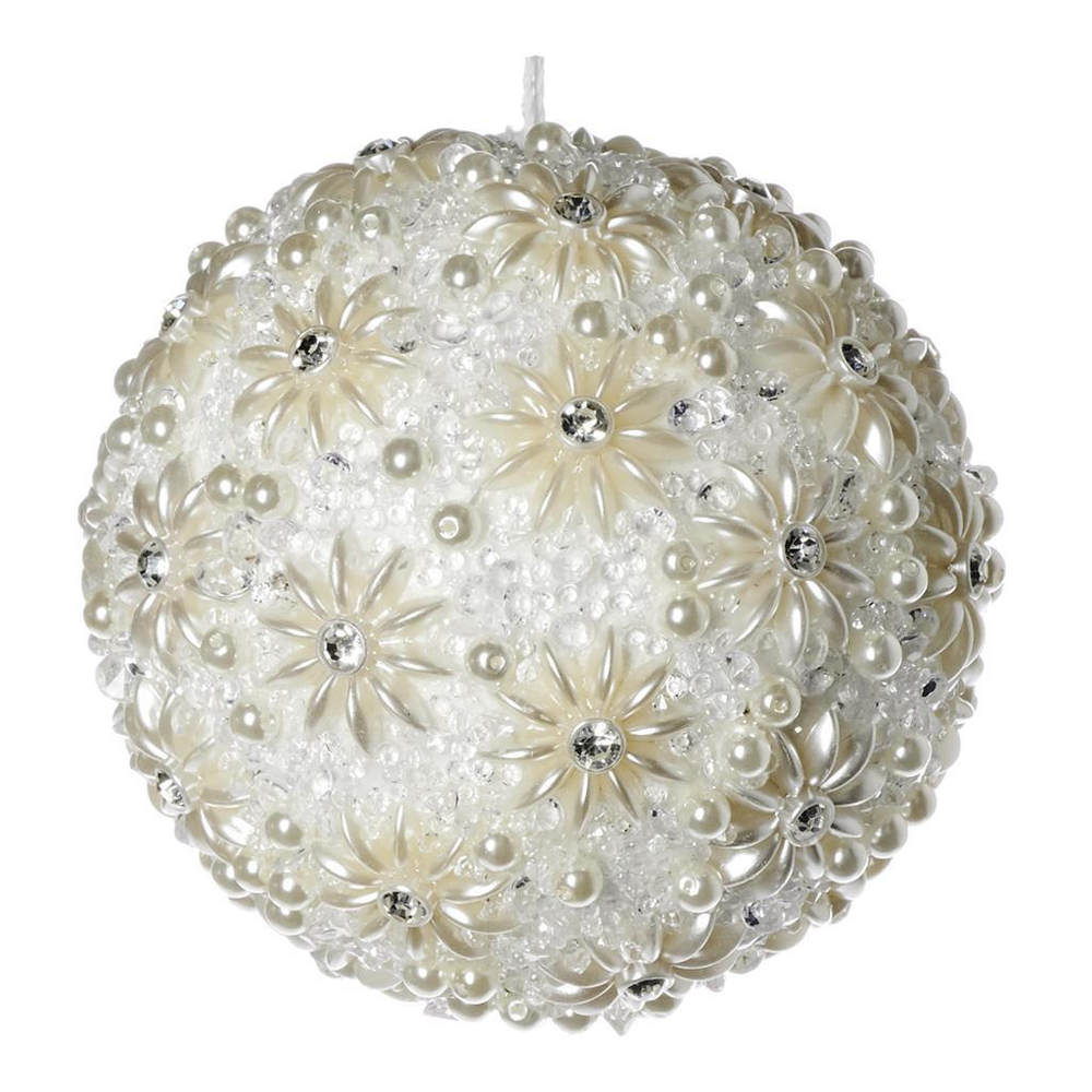 Шарик покрытый цветами и жемчугом 10см Goodwill Pearl Flower Ball