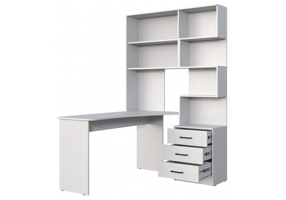 Компьютерный стол Woodville Эльброни левый белый