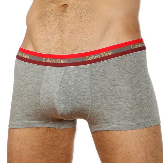 Мужские трусы хипсы серые c трехцветной резинкой Calvin Klein Modal RGB Hip Boxer