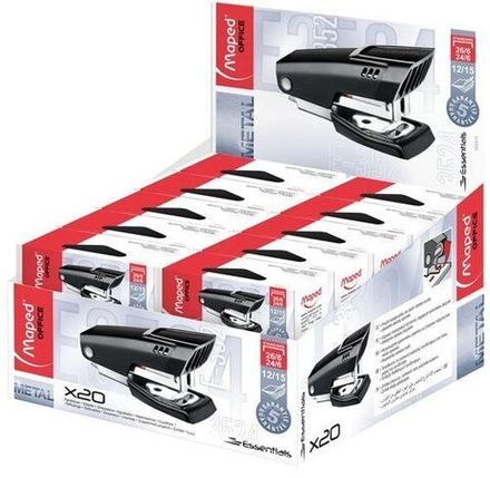 Степлер №24, Maped Мини, до 15л, пластиковый корпус, черный, 1шт.