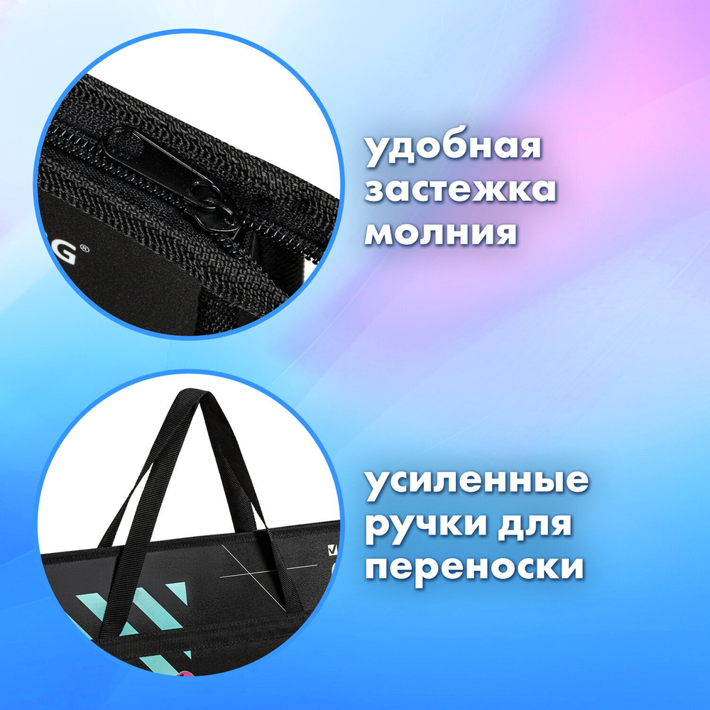 Папка для рисунков и чертежей с ручками BRAUBERG А3 пластик молния сверху "The Original" (2 штуки в упаковке)