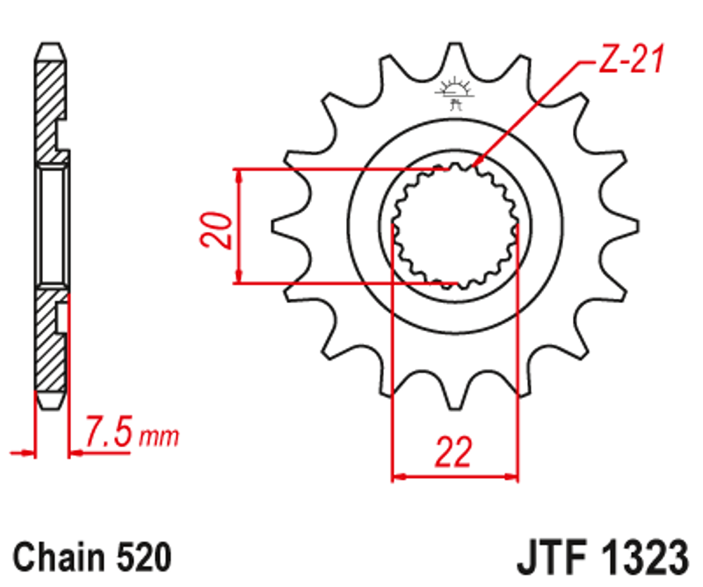 Звезда ведущая JTF1323.12 JT