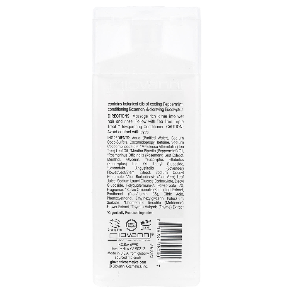 Giovanni, Tea Tree Triple Treat, укрепляющий шампунь, для всех типов волос, 60 мл (2 жидк. унции)