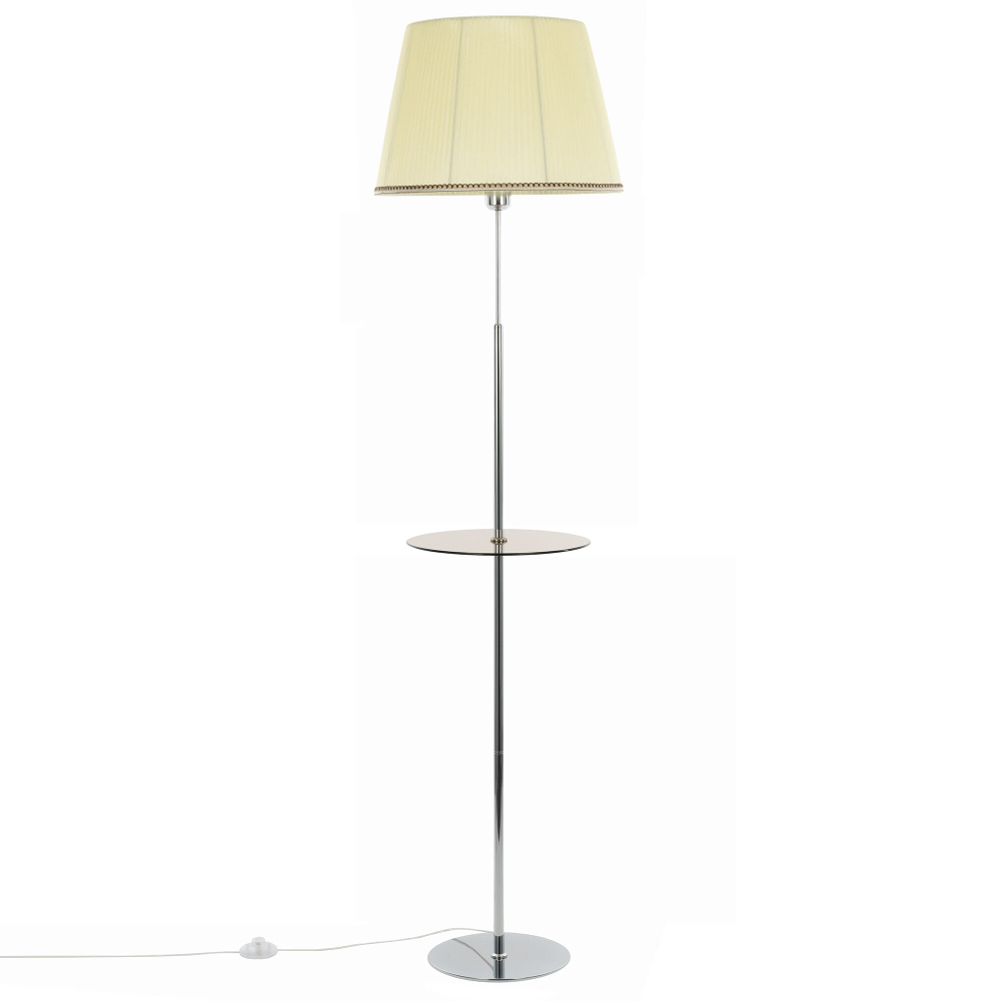 Citilux Линц CL402973T Торшер хром со столиком и кремовым абажуром