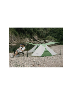 Палатка Naturehike Butterfly 2-местная, алюминиевый каркас, бело-зеленая